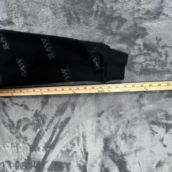 RAW Rolling Papers Hoodie Men L All Over Print Hip Hop Rap Weed Stash Skateboard - Picture 7 of 8